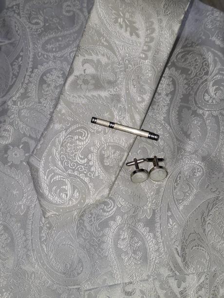 Svadobná vesta+kravata+spona+manžetové gombíky, xl