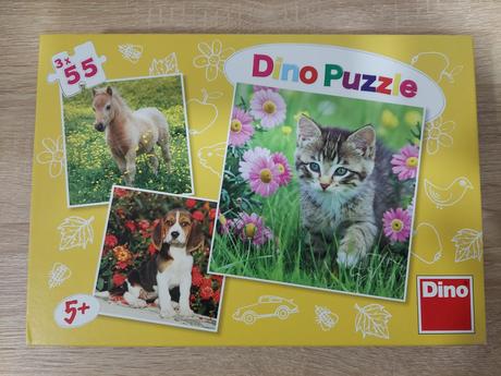 Dino puzzle zvieratká 3x55, 