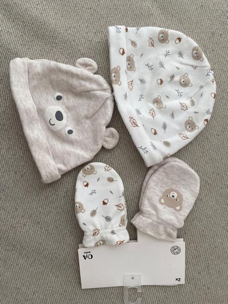 Čiapky a rukavičky pre babatko, c&a,62