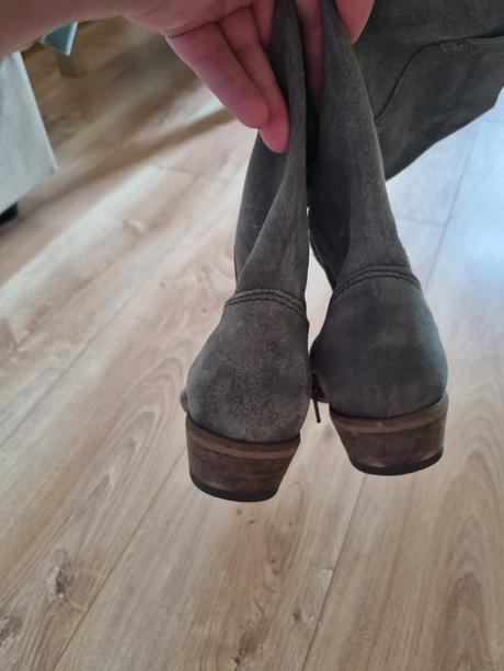 Sivé kožené prechodné čižmy, 36