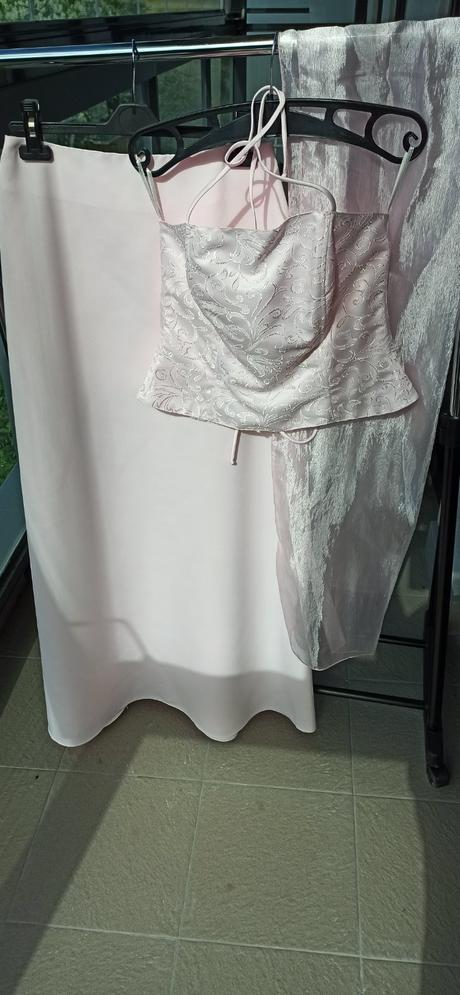 Spoločenské šaty bledoružové svadba,ples,stužková, 38