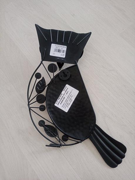 Dekorácia, sovy/kovove, 