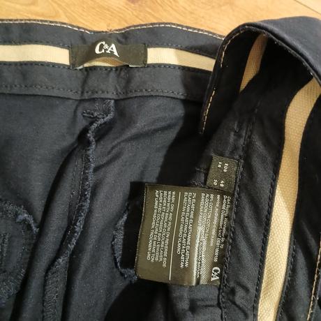 Tmavomodré bavlnené nohavice c&a, c&a,46