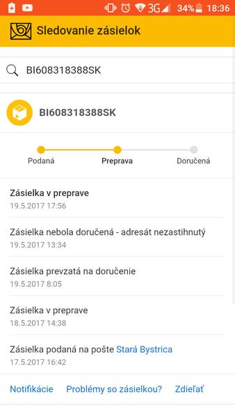 Sledovanie zásielky