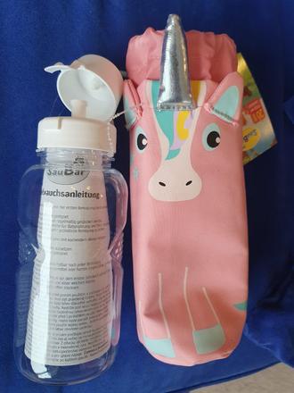 Fľaša s obalom unicorn,