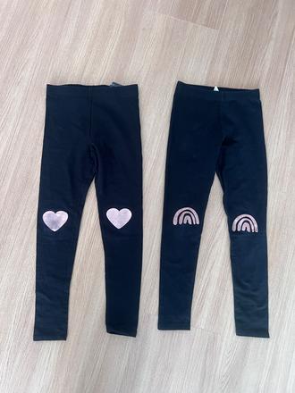Zateplené legínky 2ks, h&m,140