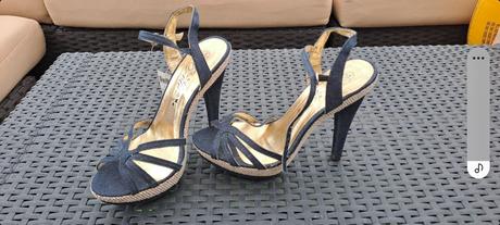 Nové riflové topánky na platforme, 37