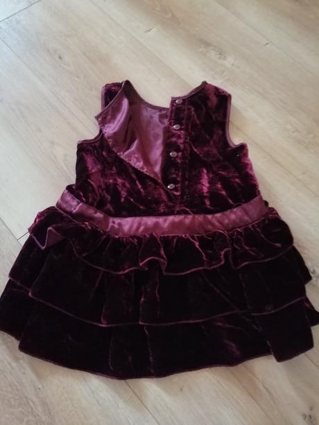 Zamatové bordové šatky, h&m,80