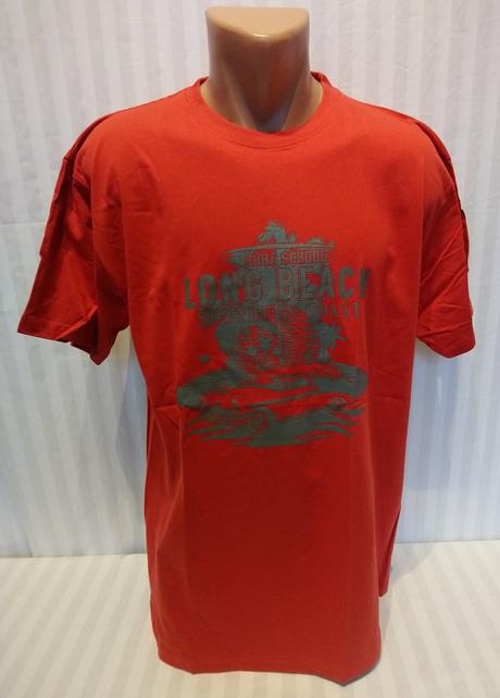 Pánske červené tričko long beach, jhk, l, l