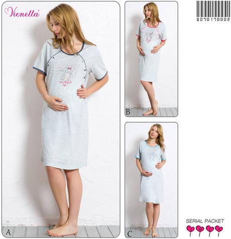 Materská nočná košeľa na dojčenie do pôrodnice, vienetta secret,l / m / s / xl / xxl