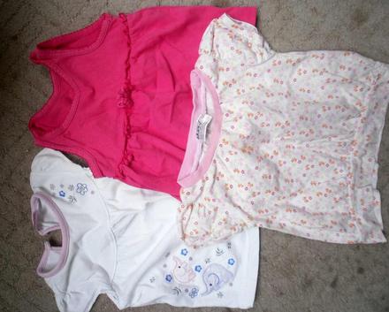 3x krátky rukáv       na leto pre slečnu   74, 68