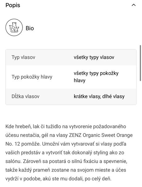 Zens no.12 stylingový gél s hydratačným účinkom,