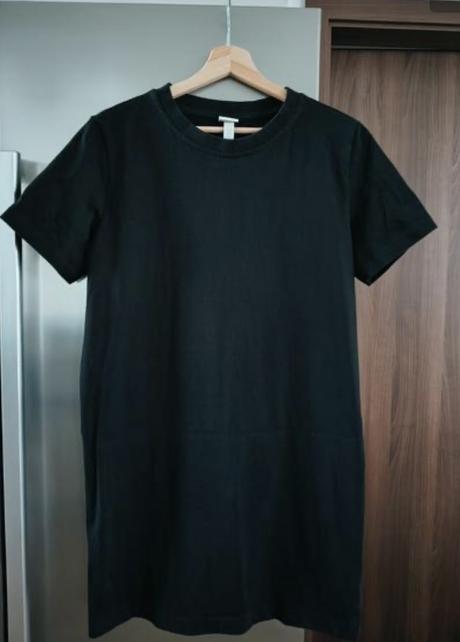 H&m bavlnené tričkové šaty m-l, h&m,l