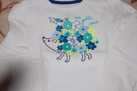 Tričko s kvetinkovým ježkom a vtáčikom, gymboree,98