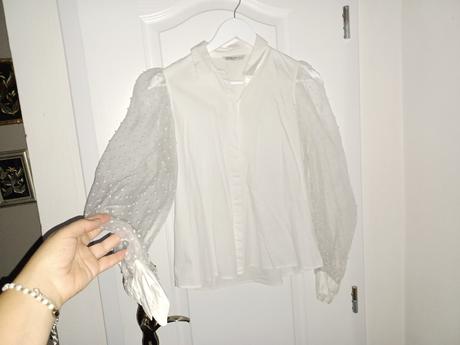 Bluzka s transparentným rukavmi, stradivarius,s