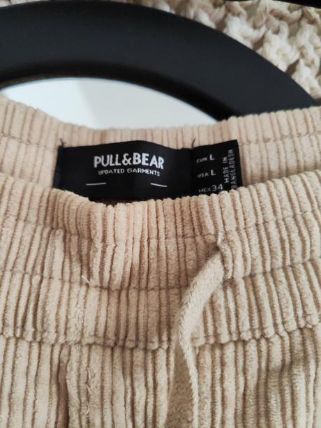 Menčestrové nohavice pull & bear, pull&bear,l