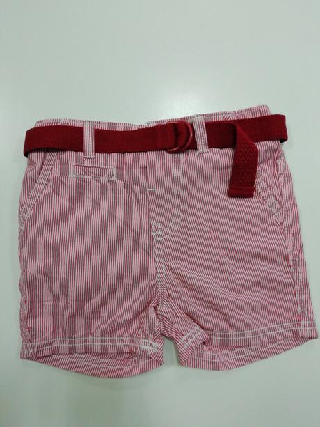 Pásikavé červené kraťasy s opaskom, primark,92