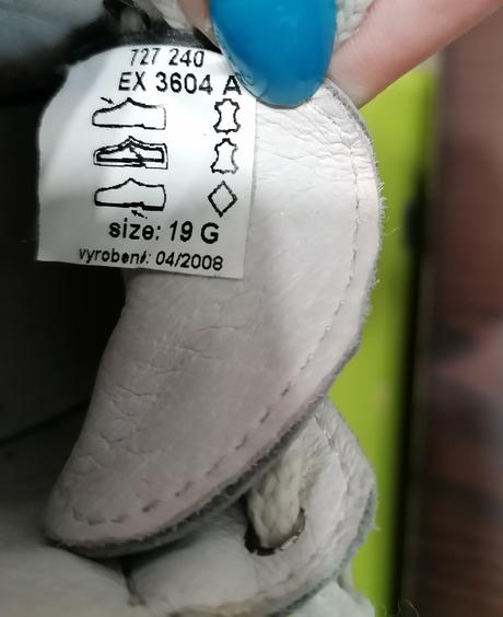 Modré kožené topánočky, santé,19