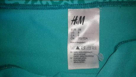 H&m tyrkysové dvojdielne plavky, h&m,m