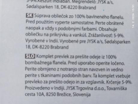 Posteľné prádlo (už s poštou), 