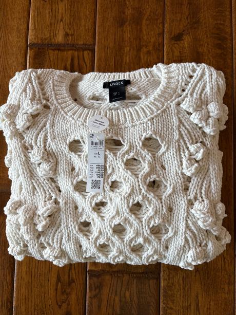 Upletovy dierkovany pulover, lindex,l