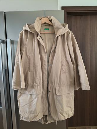 Benetton prechodná bavlnená parka s 3/4 rukávom m, benetton,m