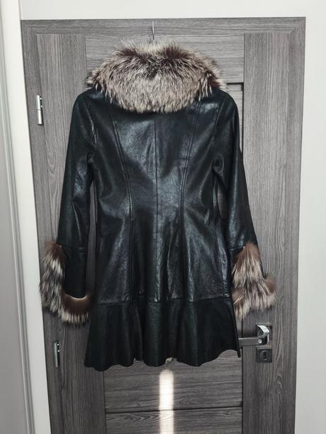 Kozeny kabat s polarnou liskou rivorossi, s