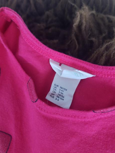 2x detské srdiečkavé šaty h&m 98/104, h&m,98