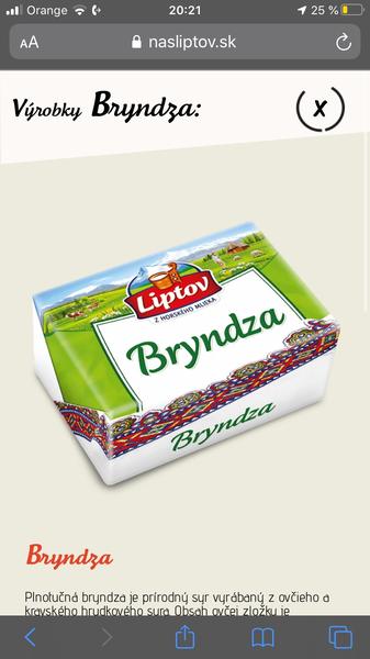 Akú bryndzu môžem v 8tt ?