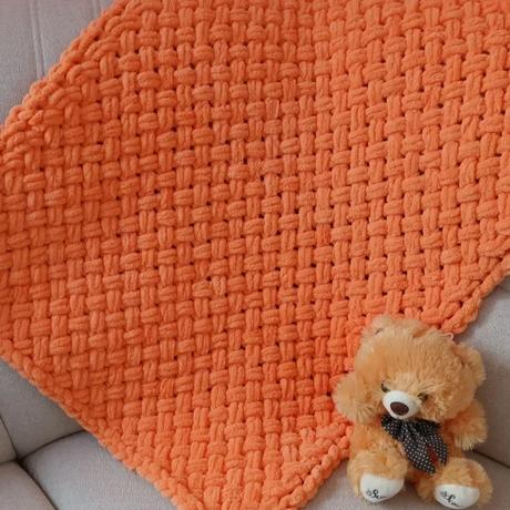 Detská puffy deka oranžová, 