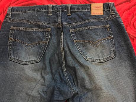 Modré pánske rifle na gombíky cons, 36