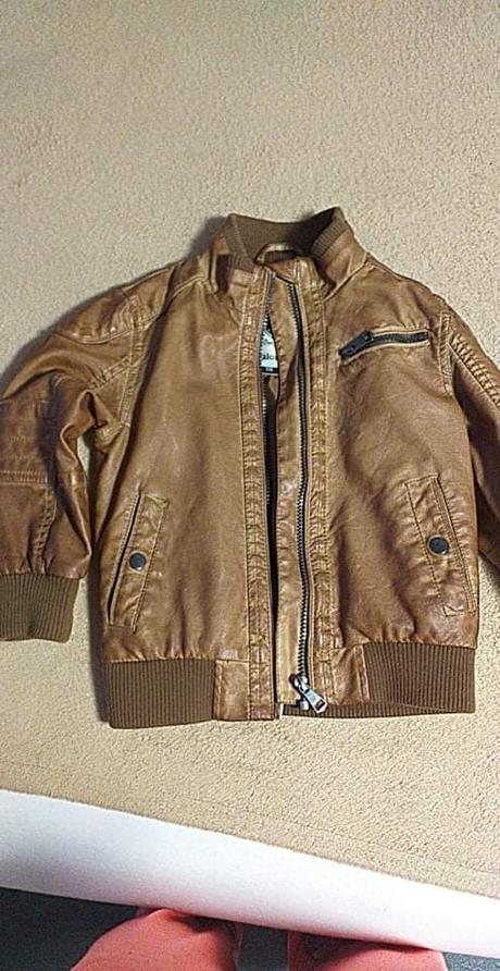 Chlapčenská kožená bunda, palomino,110