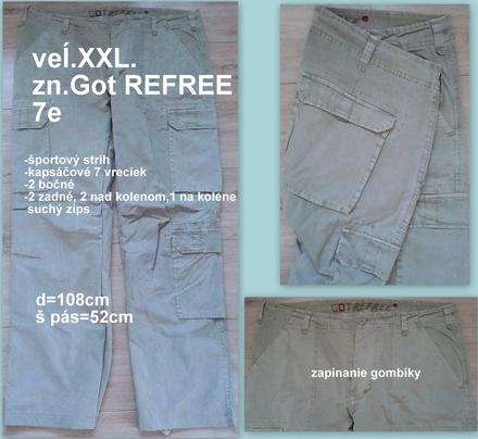 Pánske športové nohavice, veĺ.xxl, zn. got refrre, xxl