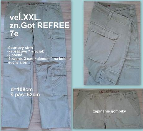 Pánske športové nohavice, veĺ.xxl, zn. got refrre, xxl