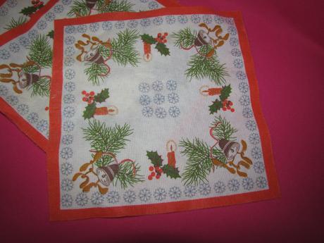 Retro vianočné obrúsky - prestieranie 4 ks, 