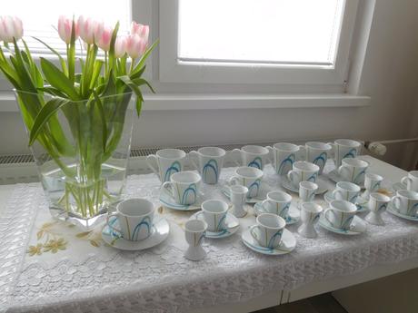 Porcelánová sada na čajík+kapučíno+kávičku-nová, 