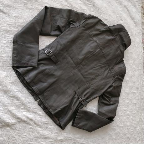 Superdry grey genuine leather jacket m vintage, superdry,m