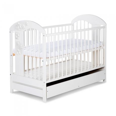 Detská postieľka so zásuvkou, 120x60, biela, šírka (cm): 60,dĺžka (cm): 120