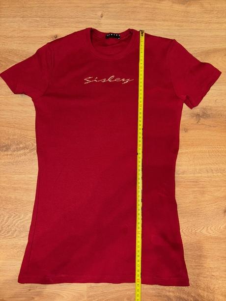 Sisley - bordové tričko s trblietavým nápisom, sisley,xs