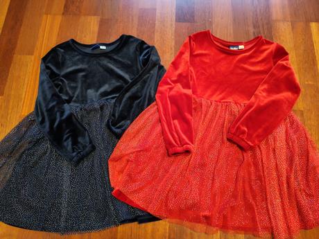 Zamatové šaty s tylovou sukňou, lupilu,128