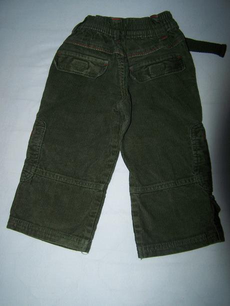 Prepracované tm. zelené menžestráčiky s opaskom, early days,80