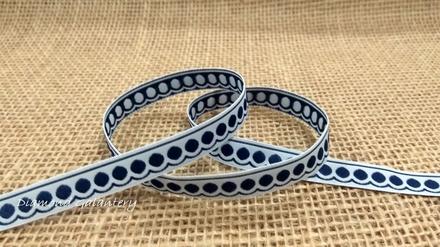 Ozdobná stuha 10 mm - bodky - modré, 