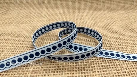 Ozdobná stuha 10 mm - bodky - modré, 