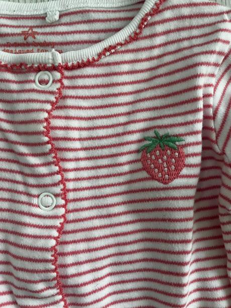 Pásikavý overal s jahôdkou, next,68