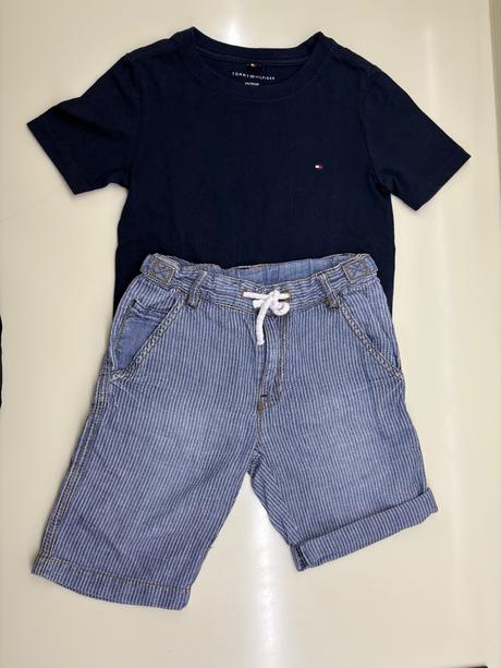 Šortky lindex + tričko tommy hilfiger, 110