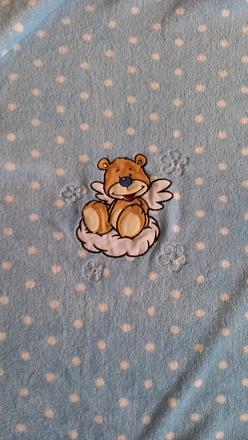 Flisova deka s mackom 104x 80cm top srav,