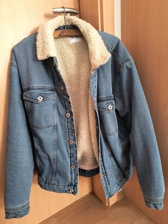 Pánska zateplená rifľová bunda, m