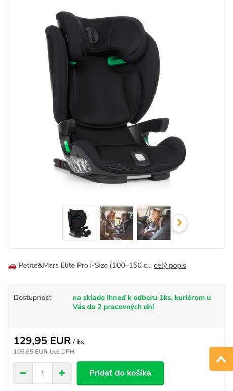 Autosedačka 100-150cm, petite&mars