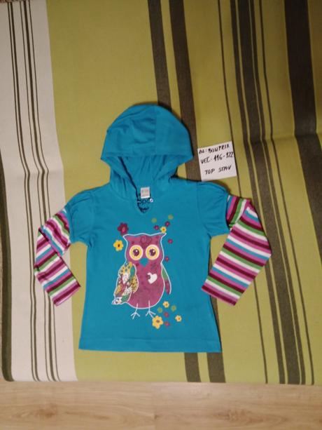 Dievčenské tričko s kapucňou bonprix 116-122, bonprix,116