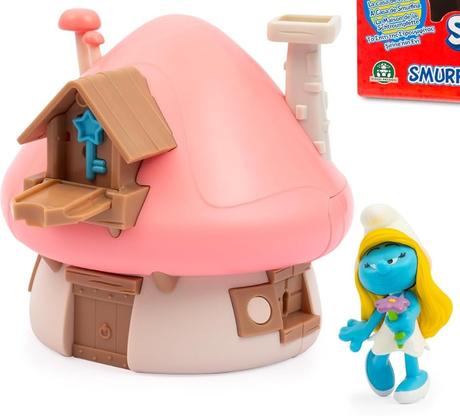 Šmolkovia chalúpka dom šmolkov s figúrkou šmolinky,